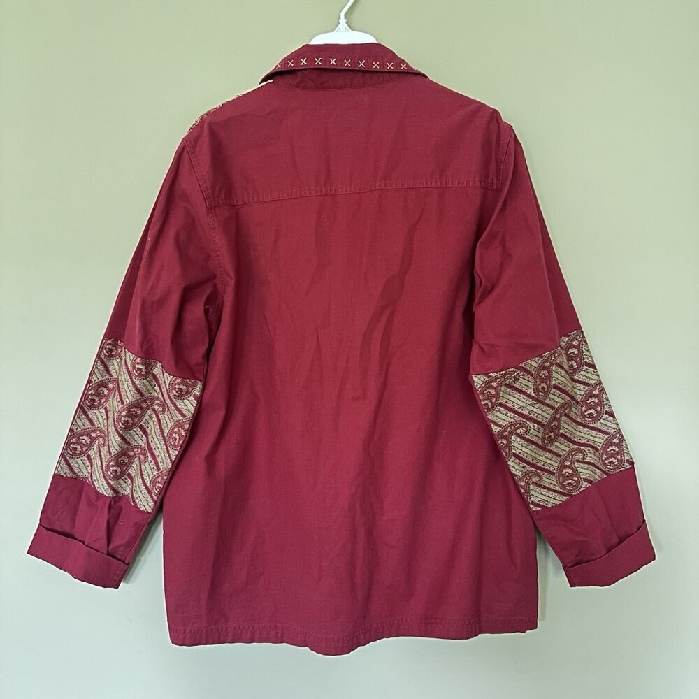 Vintage Patchwork Embroidered Button Shirt Jacket… - image 2